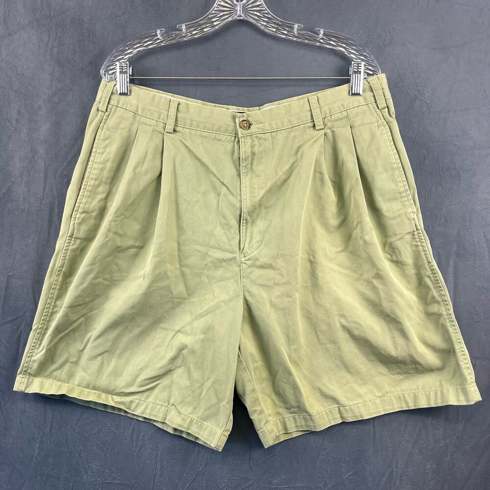 Vintage Chaps Ralph Lauren Pleated Chino Shorts Men's 38 Green Golf Preppy Boat